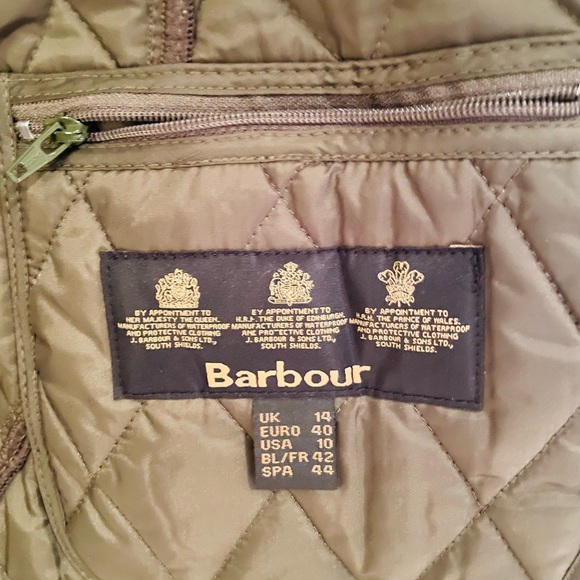COPY - Womens Barbour Diamond Quilted Jacket, Size 10, Olive Green - Picture 5 of 5